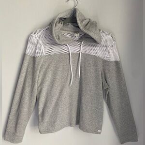Marc New York Performance Hoodie Grey Sweatshirt White Mesh Details Size Large